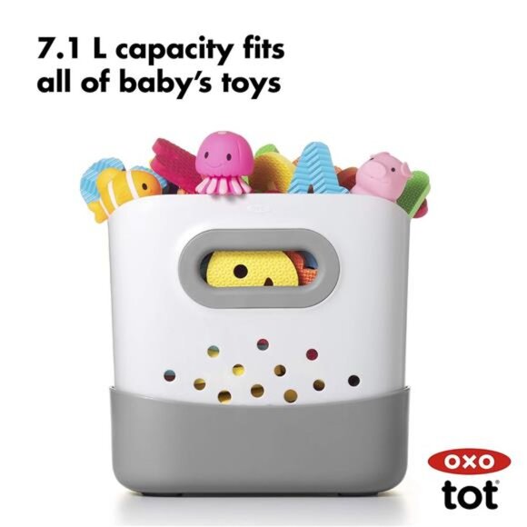 Tot Stand Up Bath Toy Storage – Gray - Picture 3 of 7
